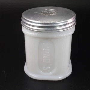 Vintage Pond's Cold Cream White Milchglas mit geprägtem Deckel - Bild 1 von 12