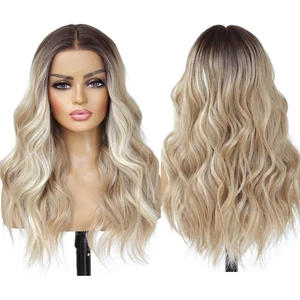 Aschblonde Balayage Blonde Lace Front Perücke, Mittelteil 20 Inch HD Lace Wig, D... - Bild 1 von 7