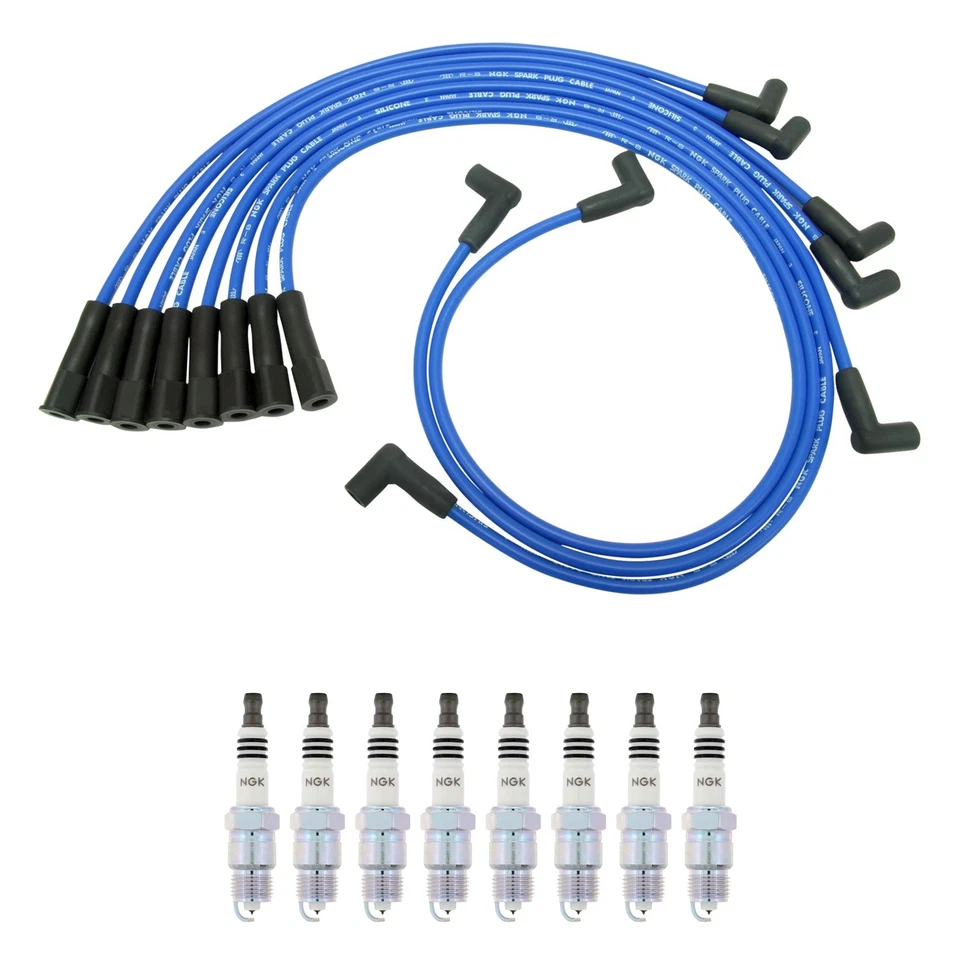 Juego de 8 bujías de iridio NGK de cables de 8 mm para Oldsmobile Delta 88 5,7 L V8 CARB Foto 1 de 1