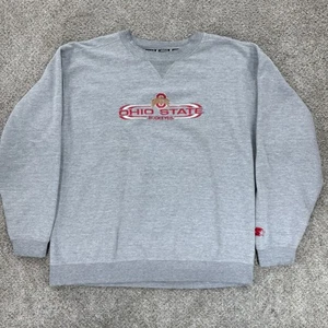 Ohio State Sweatshirt Mens Size XL Gray Starter Team Fleece Buckeyes Crewneck - Picture 1 of 13