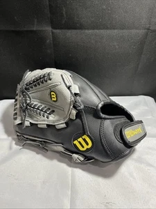 Guanto Wilson A360 13" destro A03LS15 vera pelle nero/grigio - Foto 1 di 11
