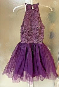 Lila Tüll & Perlen Ball/Homecoming Kleid Gr. 2 - Bild 1 von 4