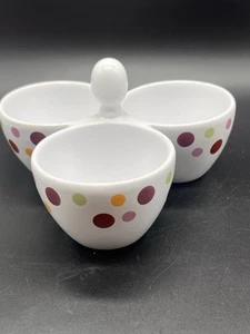 Retired Pampered Chef Dots Trio Condiment Server Bowl Set ~ Darling - Picture 1 of 12