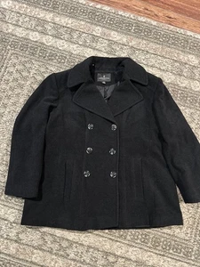 London Fog Collection Mens Size XXL Wool Blend Charcoal Gray Car Pea Coat Jacket - Picture 1 of 8