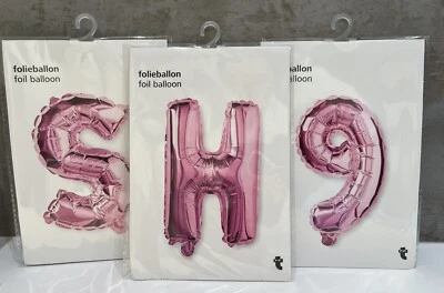 6 globos de aluminio nuevos de la marca Dinamarca "Flying Tiger" - S, E, T, H, 9 y elefante Foto 1 de 3