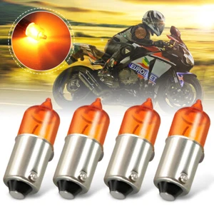 4x BA9S 21W Motorrad Miniblinker Blinker Halogen Glühbirne Birne Orange DC 12V - Bild 1 von 7