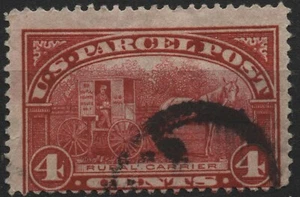 USA 1913 Q4 4c carmine rose rural carrier parcel post stamp - Picture 1 of 1