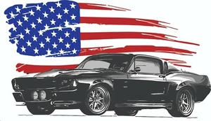 American Muscle Car Mustang Personalized Banner Man Cave Sign 3 ft by 5 ft - Picture 1 of 1