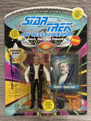 Star Trek The Next Generation Captain Montgomery Scott Figure SIGNED DUAL AUTO Cover