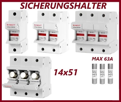 E.NEXT SICHERUNGSHALTER 1P,2P,3P SICHERUNGEN ZYLINDERSICHERUNG 25A bis 63A 14x51 500V