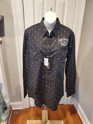 Camisa de vestir de algodón Western Jack Daniels para hombre--X grande Foto 1 de 4