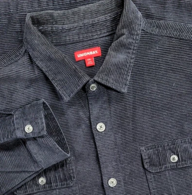 UNIONBAY Hombres 2XL Azul Abotonado Manga Larga Camisa de Trabajo Chaqueta Pana Pesada Foto 1 de 4