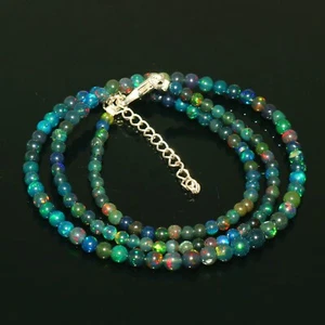 Natural Ethiopian Fire Opal Faceted Beads Necklace 18 inch Opal Necklace @309 - Picture 1 of 6