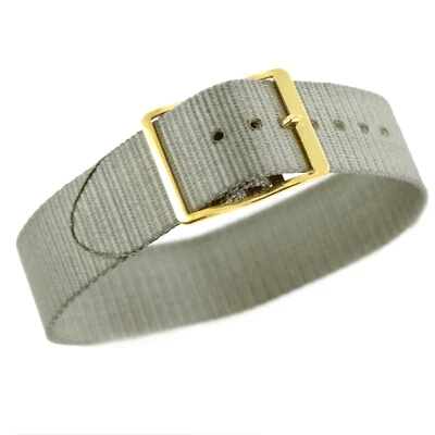 18mm Sport Strap Wrap Thin Nylon Gray Replacement Mens Watch Band 370 - Image 1 of 4