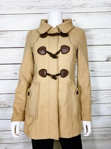 CoffeeShop Womens Coat Size S Beige Full Zip W/Fang Buttons Pockets Lined - Picture 1 of 10