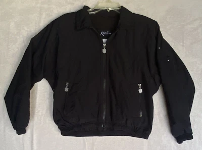 Women's Petite Small Black Crop Jacket Mock Neck Zip Track Suit Jacket Kaelin - Image 1 of 4