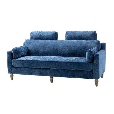 JAYDEN CREATION Josefa Navy 75 in. 2-Seat Sofa with Headrests  MSRP $792.00 Cover