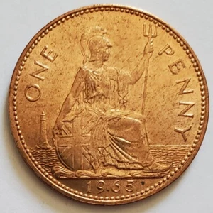 1965 Penny UK; Great Britain; Queen Elizabeth II; Circulated;KM#897;FREE Ship!!! - Picture 1 of 2