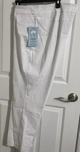 Womens White Shape Me Long Pants Size 24W Shape Me Hidden Stretch Panels Pull On - Picture 1 of 17