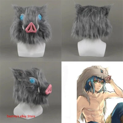 Cosplay Mask Demon Slayer Hashibira Inosuke Wild Boar Costume Latex Plush Gift - Image 1 of 4