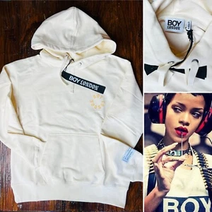 BOY LONDON Unisex Cream "Let The Weak Be Made Strong " Hoodie  - Picture 1 of 10