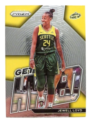 2023 Panini Prizm Basketball WNBA Jewell Loyd Get Hyped Insert Card #1 Storm - Image 1 of 2