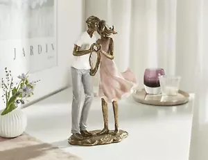 Dekofigur Liebespaar "Nostalgie" in Bronze Optik, 24 cm hoch, Mann und Frau - Bild 1 von 4