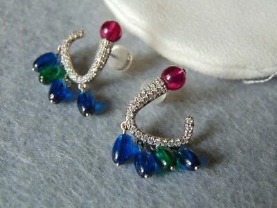 ORECCHINI DONNA IN ARGENTO 925  ZIRCONI CLASSE AAA BIANCHI - Immagine 1 di 4