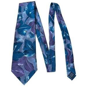 Fratelli Italian Silk Styled Neck Tie Leaf Abstract Print - Picture 1 of 3