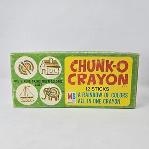 Milton Bradley CHUNK-O CRAYON #9190 1968 20 Pieces Red Blue Yellow Orange Green - Picture 1 of 8
