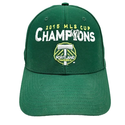Portland Timbers Hat Cap Strap Back Green 2015 MLS Champs Adidas Dad Adjustable - Image 1 of 4