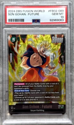 DBS Fusion World Son Gohan : Future Super Rare PSA 10, Blazing Aura #FB02-089 - Image 1 of 4