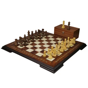 Chess Set Rosewood 20'' Sheesham French Knight Staunton Chess Pieces 3.75'' - Picture 1 of 11
