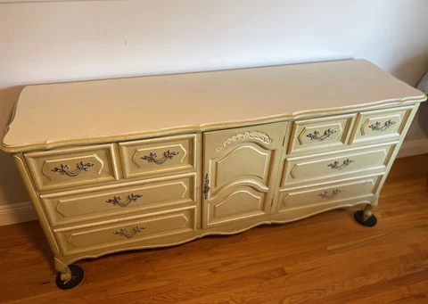 Vintage French Provincial 9 drawer Dresser Cover