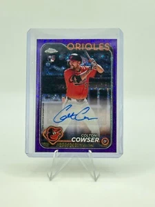 2024 Topps Chrome Update Colton Cowser Purple Speckle RC Auto /299 Orioles - Picture 1 of 2