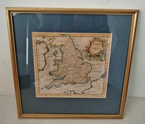 Antique map of England and Wales by Thomas Jefferys 1750'S ~ Framed & Mounted - Picture 1 of 5