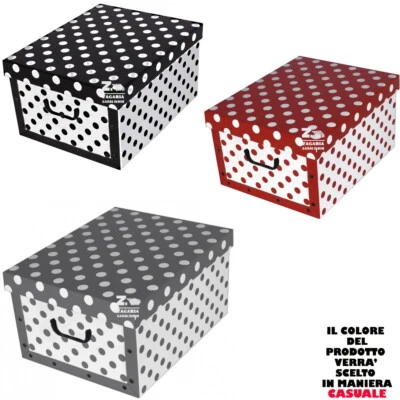 SCATOLA BAULE CONTENITORE BOX CARTONE CAMBIO STAGIONE BIANCHERIA Cm 51X37X24h - Immagine 1 di 4