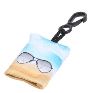 Eyeglass Cleaning Cloth Keychain Lens Cleaning Cloth  With Pouch Carabiner New - Picture 1 of 12