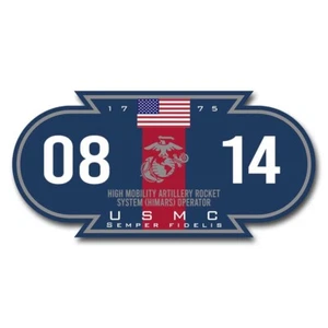 USMC 0814 MOS Decal - Semper Fidelis Decal - Marine Corps Blood Stripe 3" Decal - Picture 1 of 1