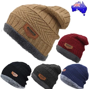 Mens Women Knitted Winter Slouch Skateboard Beanie Men Hat Ski Cap Warm Outdoor - Picture 1 of 12