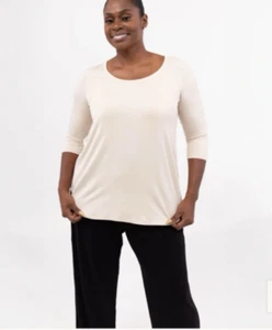 Any Age Wear Seren 3/4 Length Tunic Top Womens Size XL Cream NEW $45 - Picture 1 of 9