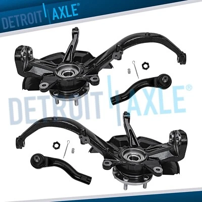Front Steering Knuckles Hub Bearings Outer Tie Rods for Ford Fusion MKZ Milan - Image 1 of 4