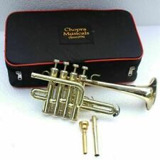 Piccolo Trumpet Shinning Brass 4 Valve with Box High Quality