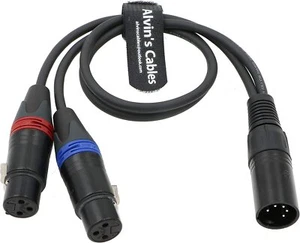 Camera Dual Track Audio Signal Cable XLR 5 Pin Male to 2 XLR 3 Pin Female - Picture 1 of 4