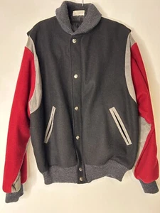 Vintage Lacoste Chemise Wool Multicolor Bomber Varsity Jacket Size 18 - Picture 1 of 14