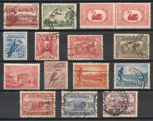 Australia Stamps 1927-1934 Collection Of 15 Stamps Used/MLH - Picture 1 of 1