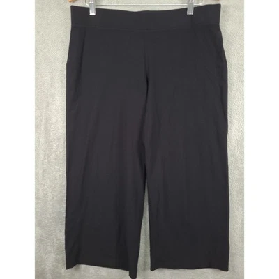 Eileen Fisher 短裤女式 Lg 宽腿黑色休闲舒适职业 — 第 1/4 张图片