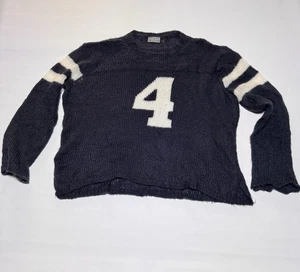 Wooden Ships Paola Buendia Varsity Sports Football Pullover Sweater Navy X-Large - Picture 1 of 6