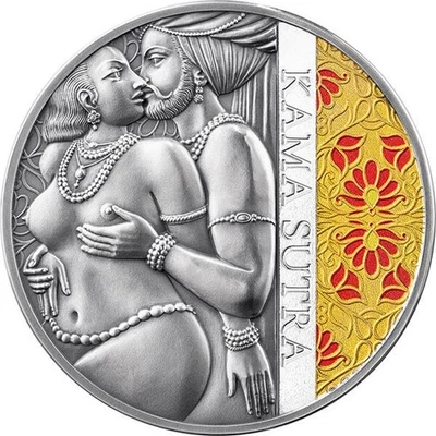 Moneda de plata Camerún Kama Sutra II 2025 Momentos de amor 1 oz acabado antiguo Foto 1 de 4