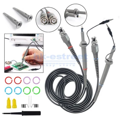 2x Kit de cables de prueba de sonda de clip analizador de mira telescópica osciloscopio de 100 MHz para HP Tektronix - Imagen 1 de 4